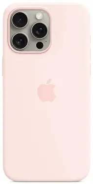 Чехол для iPhone 15 Pro Max Silicone Case with MagSafe Light Pink