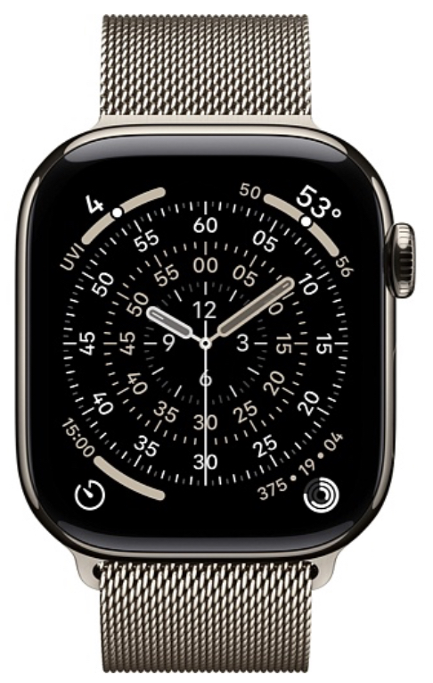 Часы Apple Watch 11 42mm Nanural Titanium Case Natural Milanese Loop