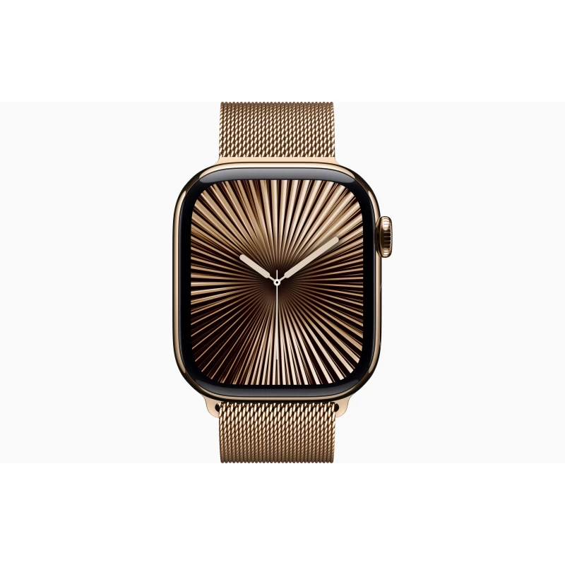 Часы Apple Watch Series 10 42mm Gold Titanium Case Milanese Loop Gold
