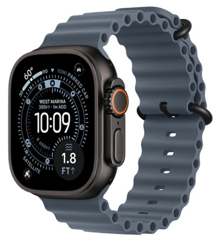 Часы Apple Watch Ultra 3 2025 49mm Black Titanium Case Ocean Band Anchor Blue