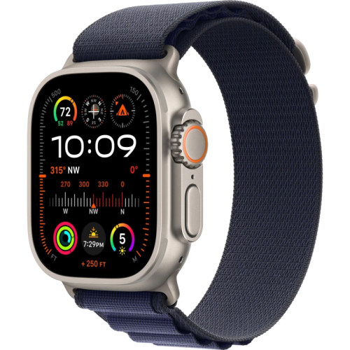 Часы Apple watch Ultra 2 2024 49mm Natural Titanium Case Alpine Loop Navy S