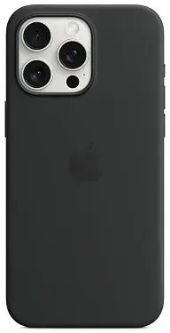 Чехол для iPhone 15 Pro Max Silicone Case with MagSafe Black