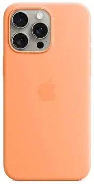 Чехол для iPhone 15 Pro Max Silicone Case with MagSafe Orange Sorbet