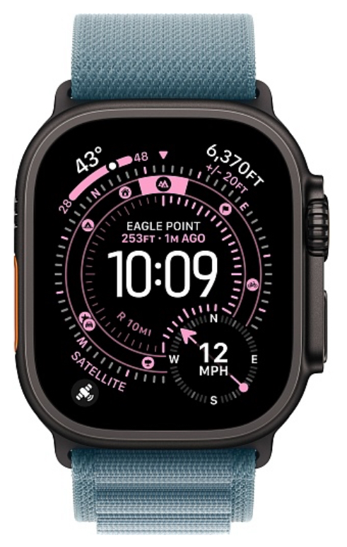 Часы Apple Watch Ultra 3 2025 49mm Black Titanium Case Alpine Loop Light Blue S