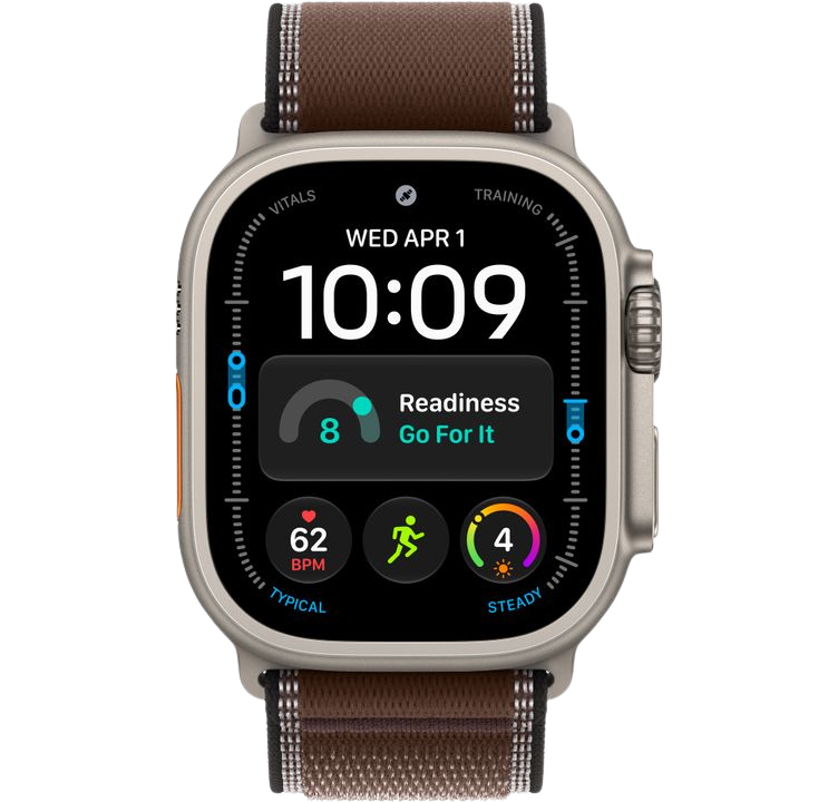 Часы Apple Watch Ultra 4 49mm Natural Titanium Case Trail Loop Dark Umber S/M