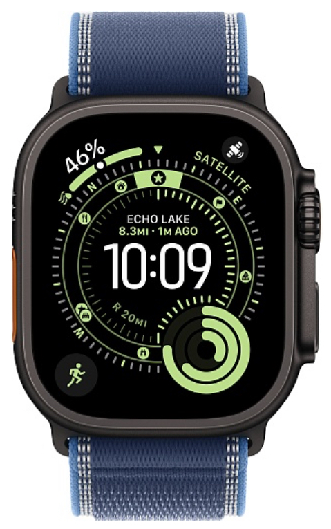 Часы Apple Watch Ultra 3 2025 49mm Black Titanium Case Trail Loop Blue/Bright Blue S/M