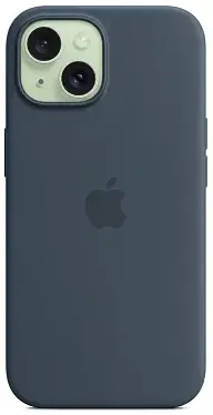 Чехол для iPhone 15 Silicone Case with MagSafe Storm Blue