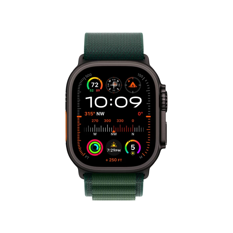 Часы Apple watch Ultra 2 2024 49mm Black Titanium Case Alpine Loop Dark Green S
