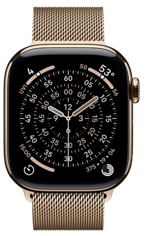 Часы Apple Watch 11 46mm Gold Titanium Case Gold Milanese Loop