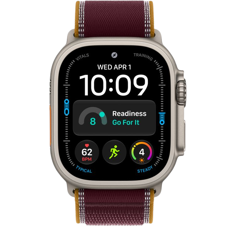 Часы Apple Watch Ultra 4 49mm Natural Titanium Case Trail Loop Burgundy M/L