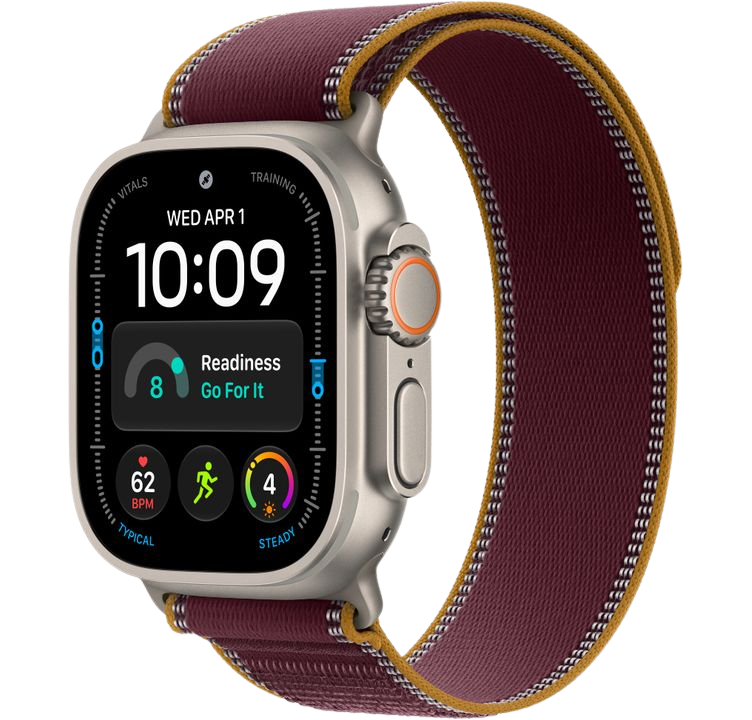 Часы Apple Watch Ultra 4 49mm Natural Titanium Case Trail Loop Burgundy M/L