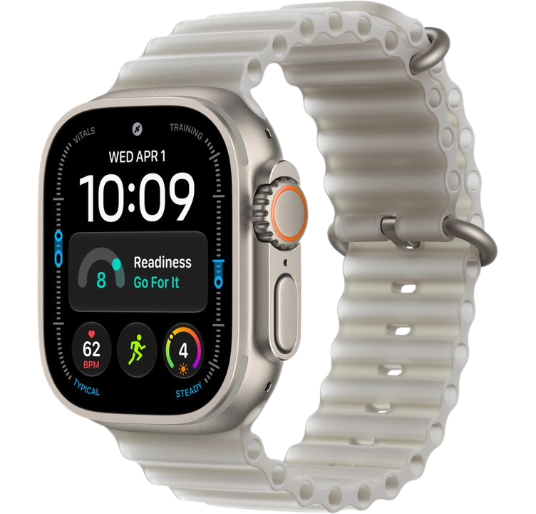 Часы Apple Watch Ultra 4 49mm Natural Titanium Case Ocean Band Translucent Gray