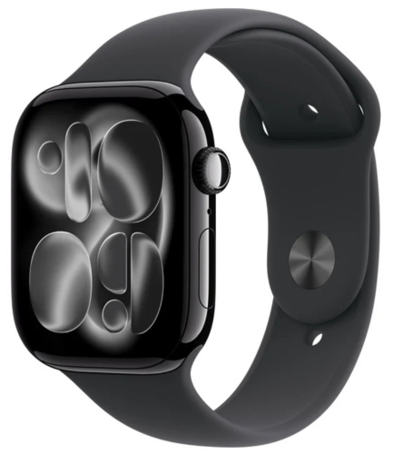 Часы Apple Watch 11 46mm Jet Black Aluminium Case GPS Sport Band Black S/M