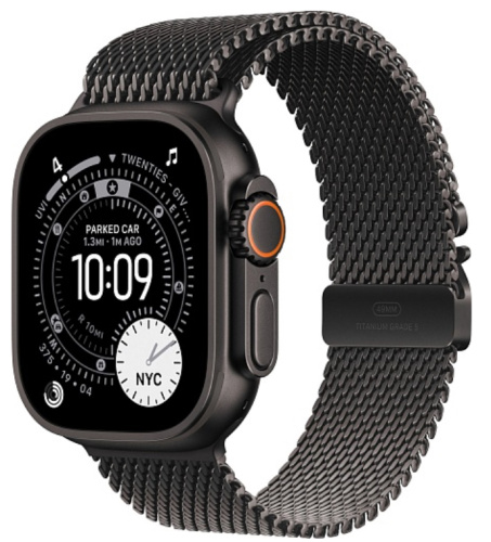 Часы Apple Watch Ultra 3 2025 49mm Black Titanium Case Titanium Milanese Loop Black L