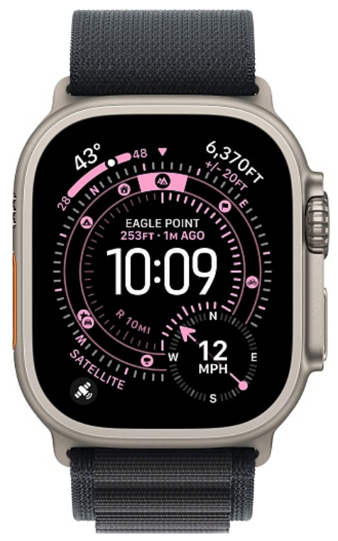 Часы Apple Watch Ultra 3 2025 49mm Natural Titanium Case Alpine Loop Black M