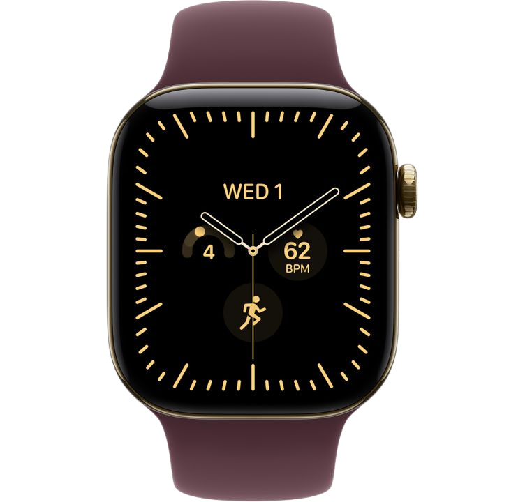 Часы Apple Watch Series 12 42mm Radiant Gold Titanium Case GPS Sport Band Burgundy S/M