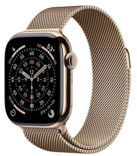 Часы Apple Watch 11 46mm Gold Titanium Case Gold Milanese Loop
