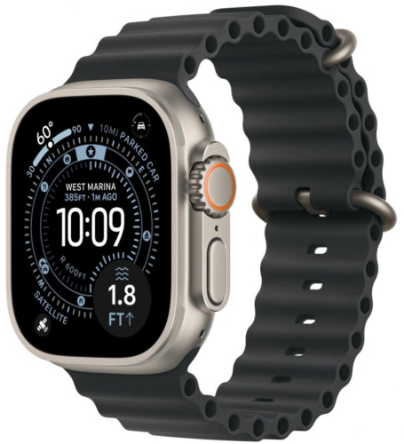 Часы Apple Watch Ultra 3 2025 49mm Natural Titanium Case Ocean Band Black