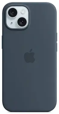 Чехол для iPhone 15 Plus Silicone Case with MagSafe Storm Blue