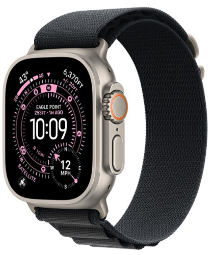 Часы Apple Watch Ultra 3 2025 49mm Natural Titanium Case Alpine Loop Black M