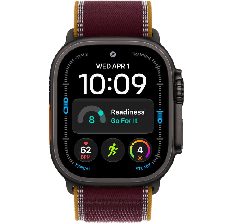 Часы Apple Watch Ultra 4 49mm Black Titanium Case Trail Loop Burgundy S/M