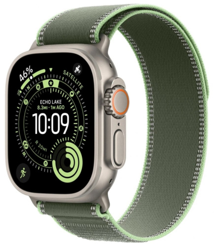 Часы Apple Watch Ultra 3 2025 49mm Natural Titanium Case Trail Loop Green/Neon S/M