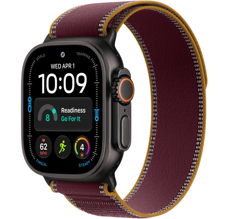 Часы Apple Watch Ultra 4 49mm Black Titanium Case Trail Loop Burgundy S/M