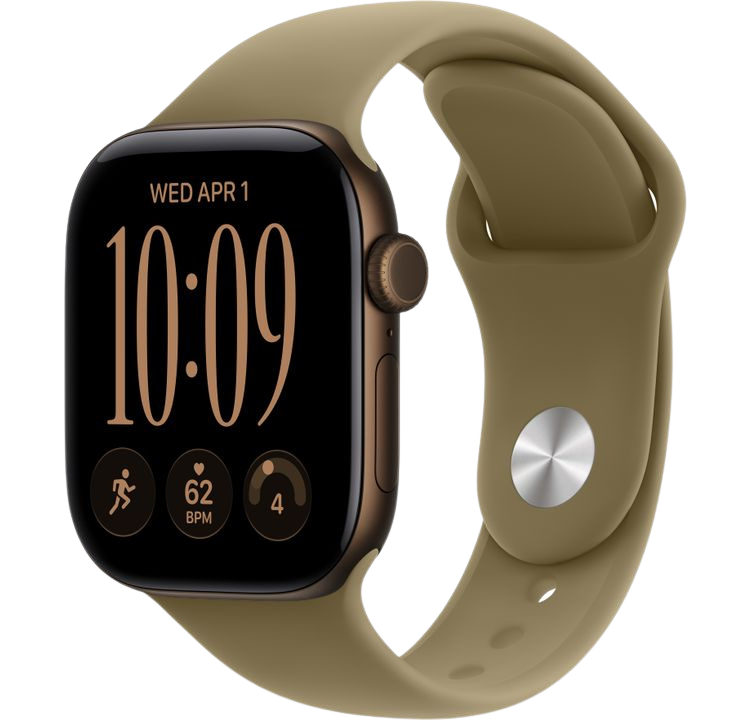 Часы Apple Watch Series 12 42mm Dark Bronze Aluminum Case GPS Sport Band Olive S/M