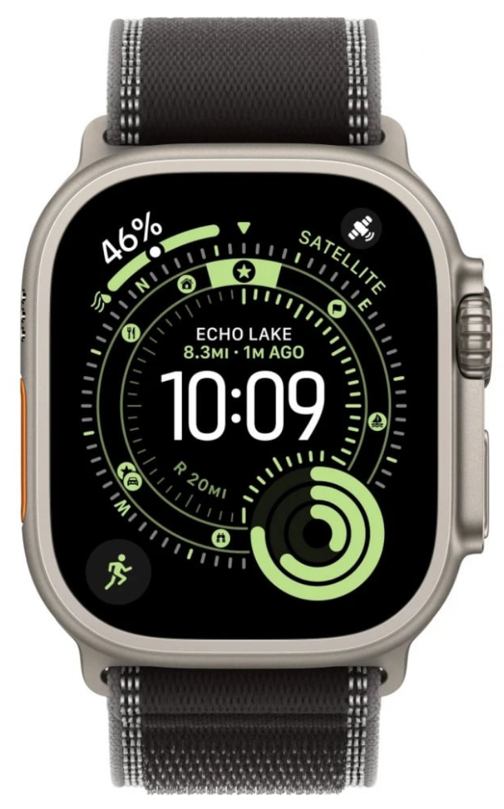 Часы Apple Watch Ultra 3 2025 49mm Natural Titanium Case Trail Loop Black/Charcoal S/M