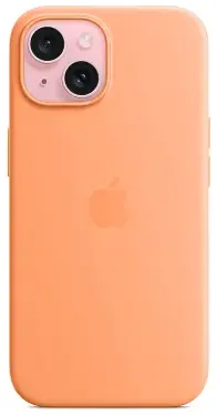 Чехол для iPhone 15 Silicone Case with MagSafe Orange Sorbet