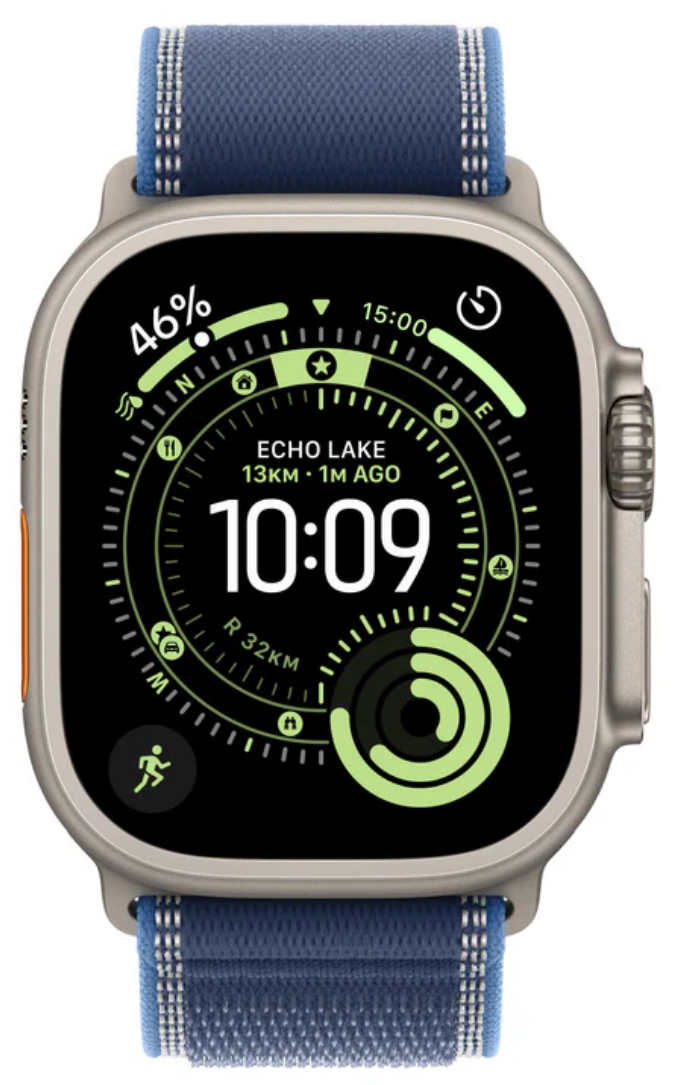 Часы Apple Watch Ultra 3 2025 49mm Natural Titanium Case Trail Loop Blue/Bright Blue S/M