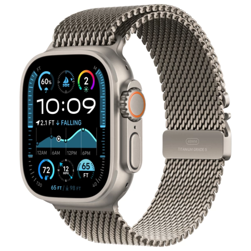 Часы Apple watch Ultra 2 2024 49mm Natural Titanium Case Titanium Milanese Loop Natural L