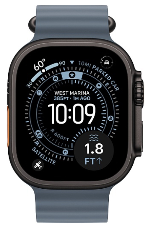 Часы Apple Watch Ultra 3 2025 49mm Black Titanium Case Ocean Band Anchor Blue