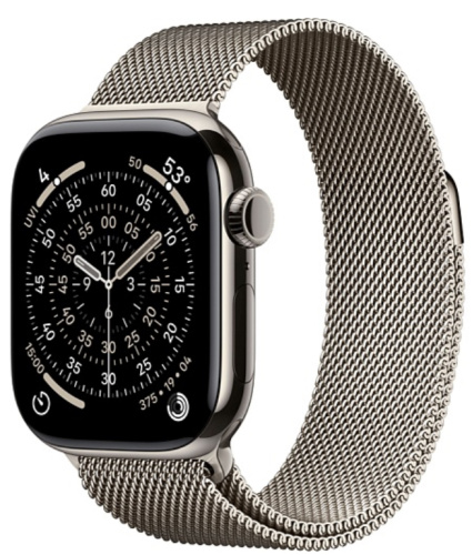 Часы Apple Watch 11 42mm Nanural Titanium Case Natural Milanese Loop