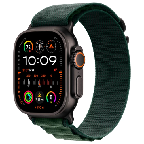 Часы Apple watch Ultra 2 2024 49mm Black Titanium Case Alpine Loop Dark Green L