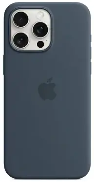Чехол для iPhone 15 Pro Max Silicone Case with MagSafe Storm Blue