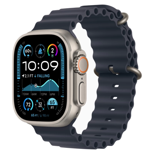 Часы Apple watch Ultra 2 2024 49mm Natural Titanium Case Ocean Band Navy
