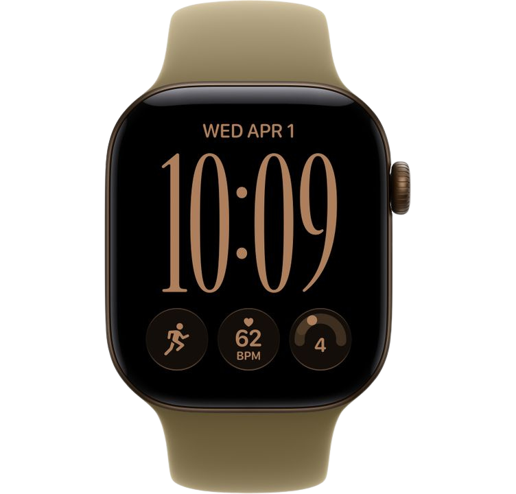 Часы Apple Watch Series 12 42mm Dark Bronze Aluminum Case GPS Sport Band Olive S/M