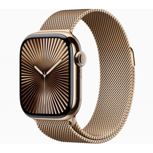Часы Apple Watch Series 10 42mm Gold Titanium Case Milanese Loop Gold
