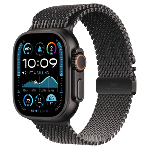 Часы Apple watch Ultra 2 2024 49mm Black Titanium Case Titanium Milanese Loop Natural S
