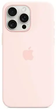 Чехол для iPhone 15 Pro Max Silicone Case with MagSafe Light Pink