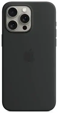 Чехол для iPhone 15 Pro Max Silicone Case with MagSafe Black