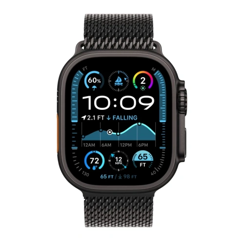 Часы Apple watch Ultra 2 2024 49mm Black Titanium Case Titanium Milanese Loop Natural S
