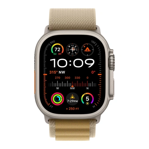 Часы Apple watch Ultra 2 2024 49mm Natural Titanium Case Alpine Loop Tan M